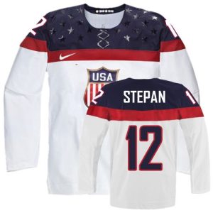 Olympic Hockey Derek Stepan Authentic Kinder Weiß – Team USA #12 Heim 2014